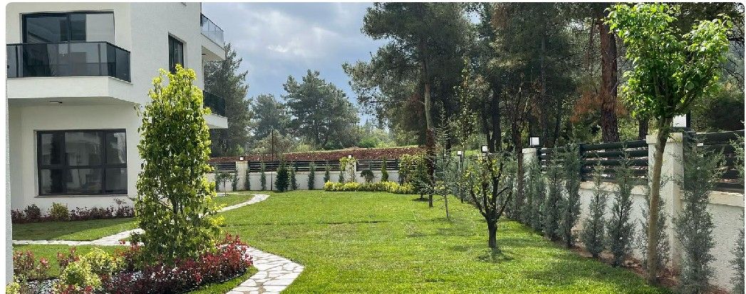 Complex garden with installed irrigation infrastructure